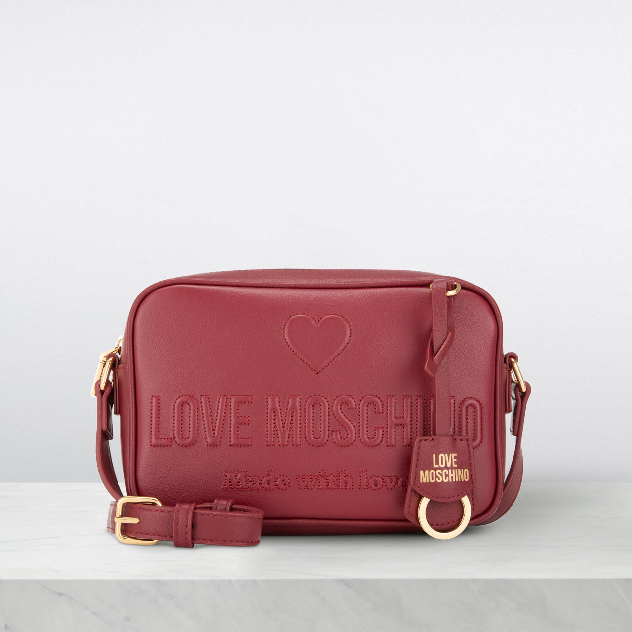 LOVE MOSCHINO Love Camera Crossbody Bag Burgundy