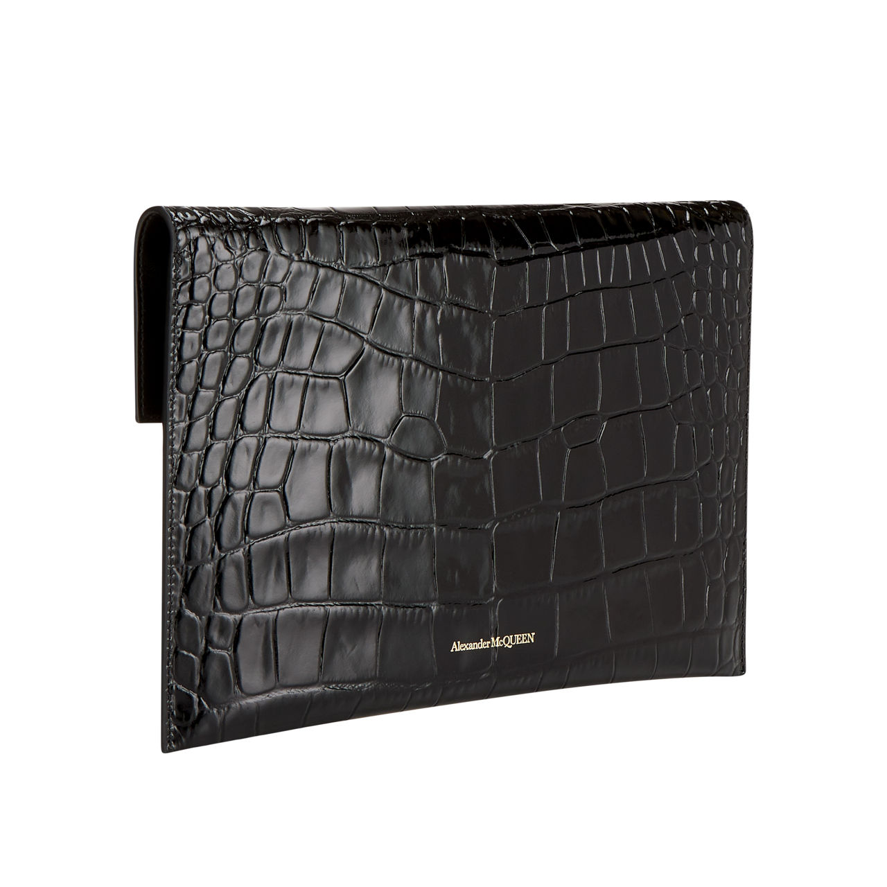 ALEXANDER MCQUEEN Skull Croc Embossed Envelope Clutch