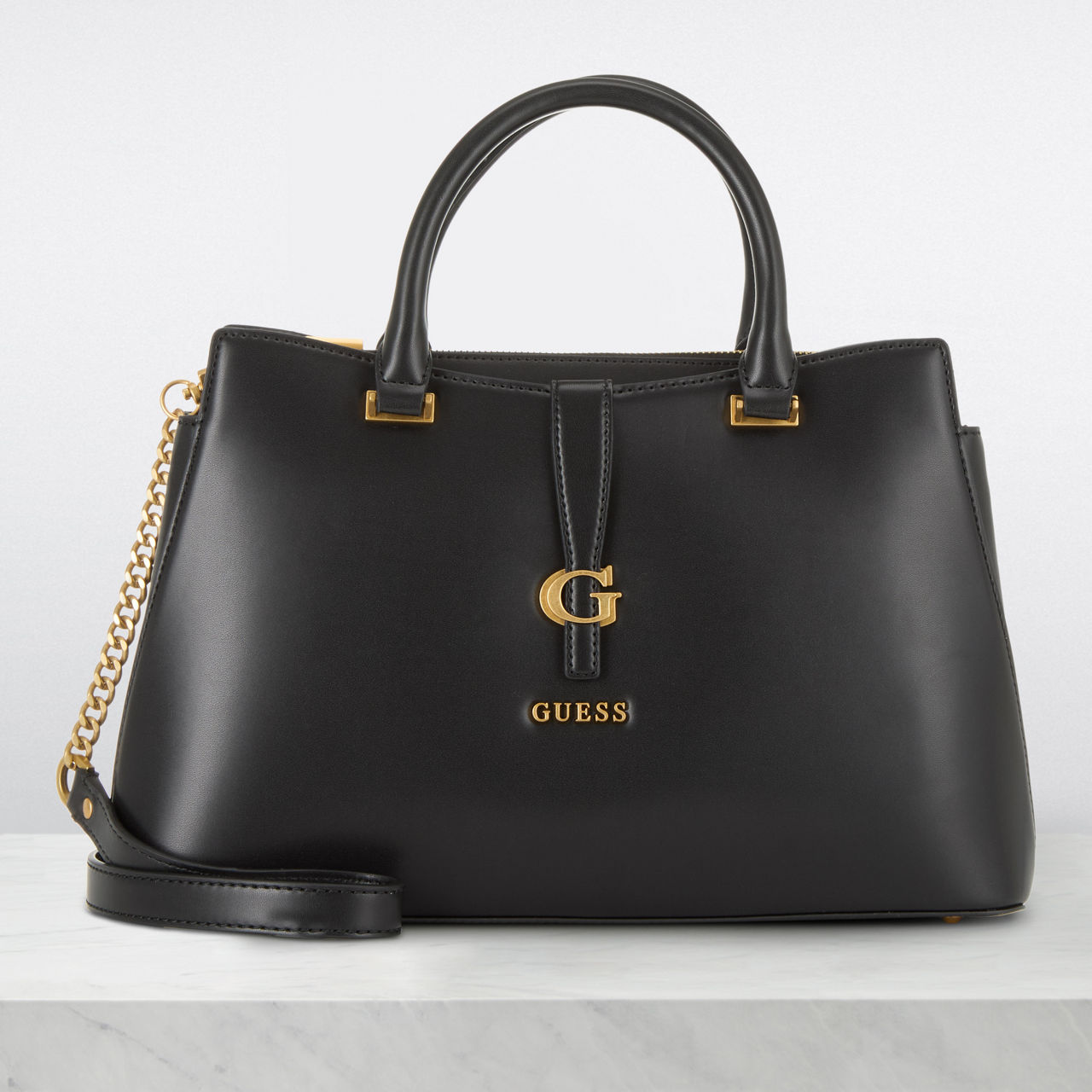 GUESS Kuba Satchel Bag Black