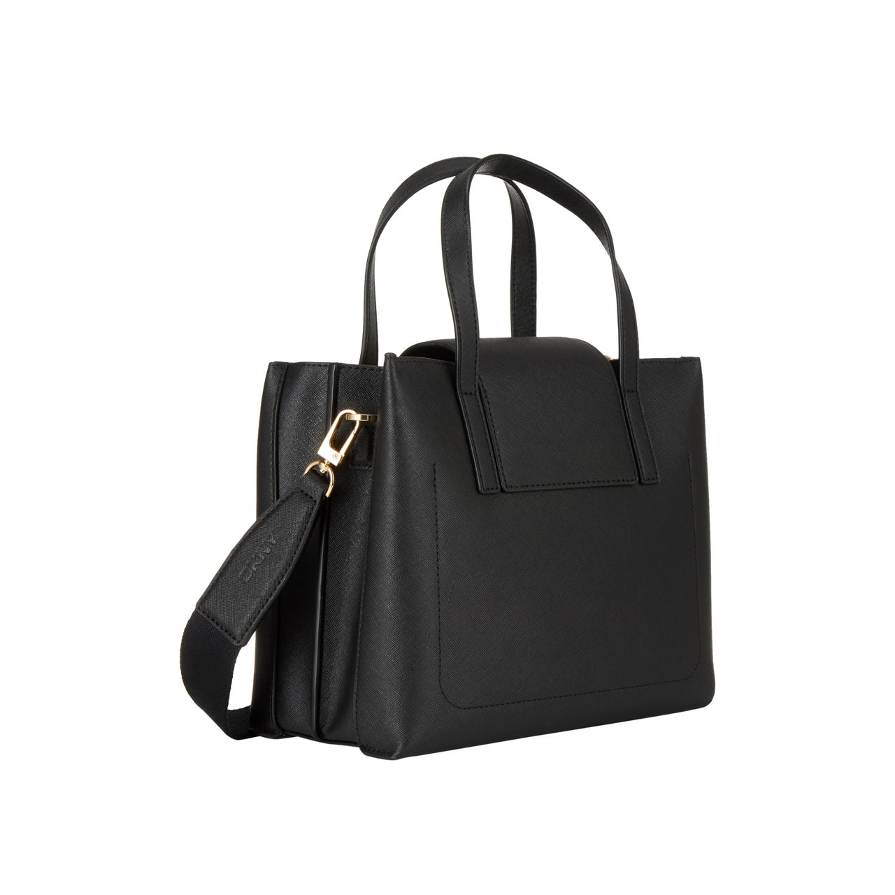 DKNY Faye Monogram Satchel Bag BlackGold