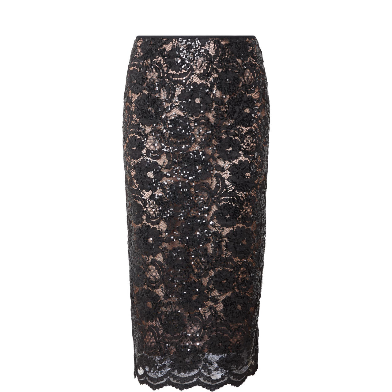 STELLA NOVA Sequin Lace Pencil Skirt