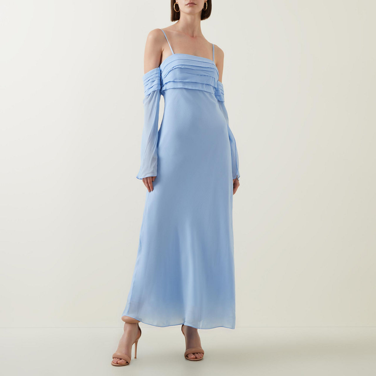 Cold shoulder chiffon dress deals
