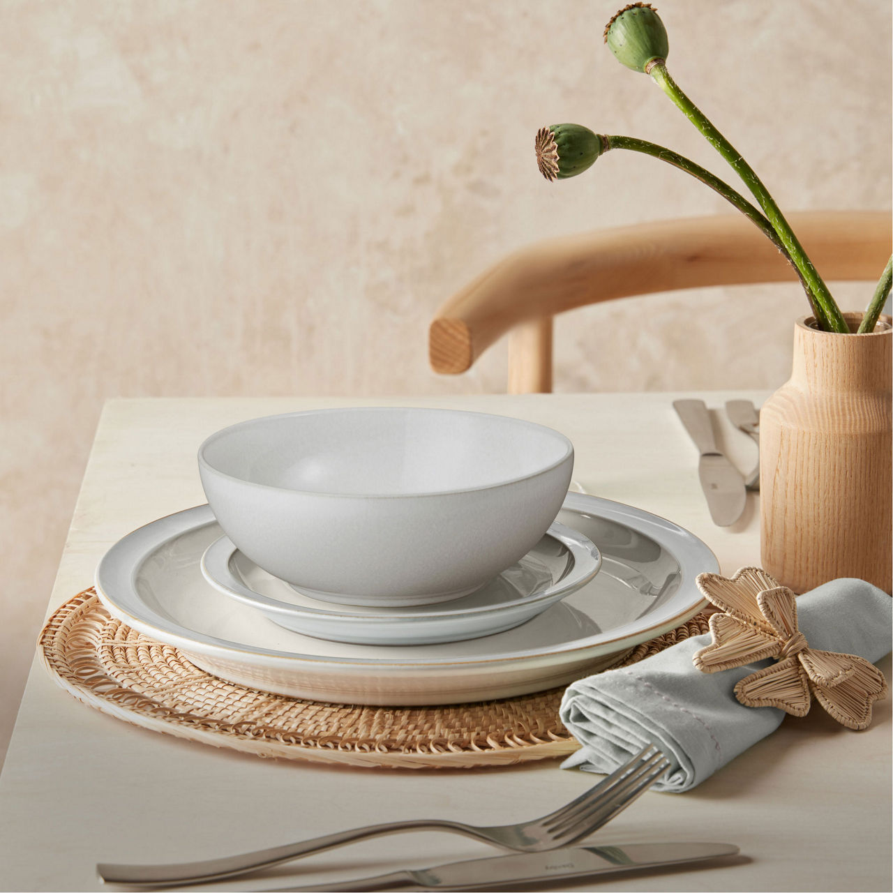 Cotton White 12-Piece Tableware Set
