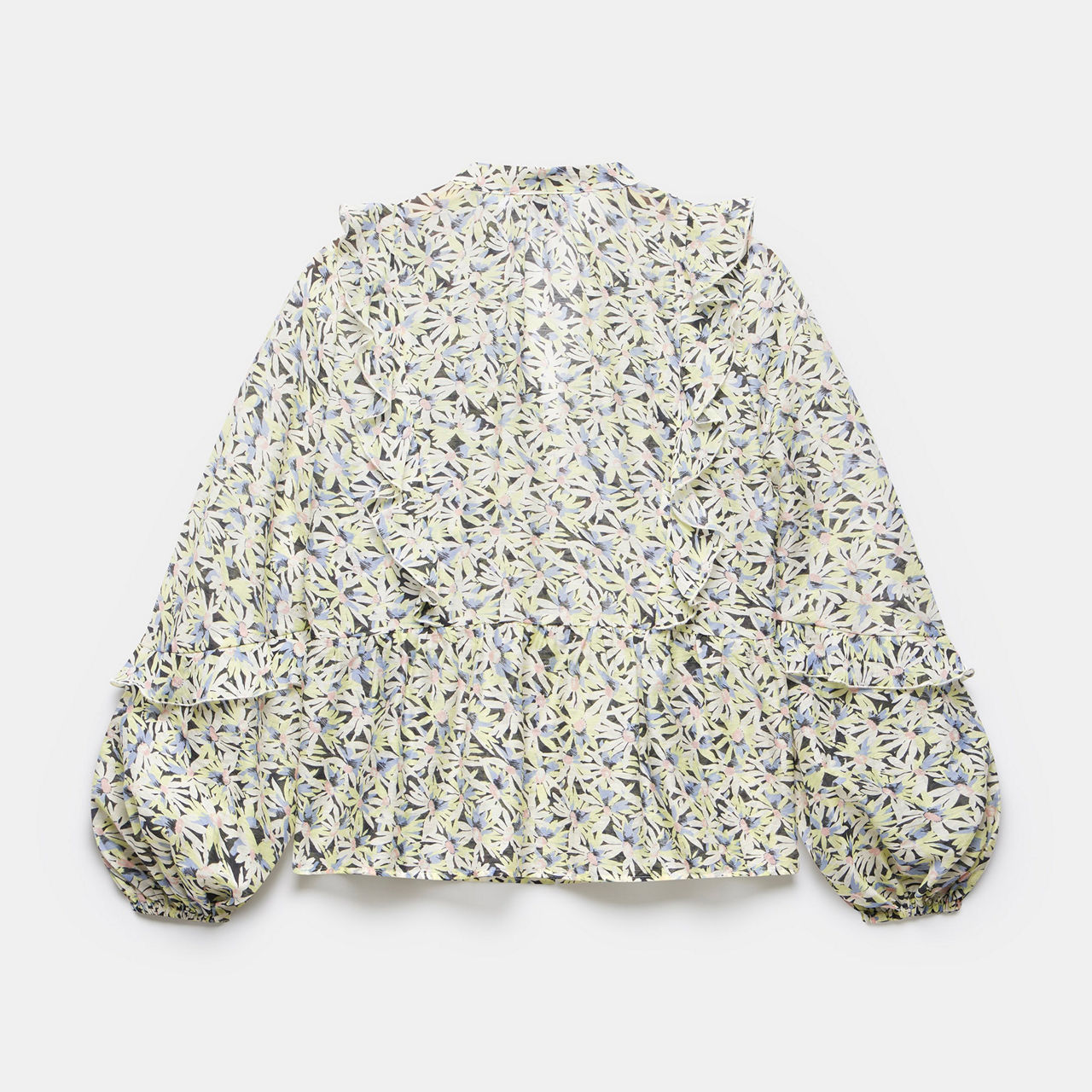 Pastel Flower Ruffle Blouse