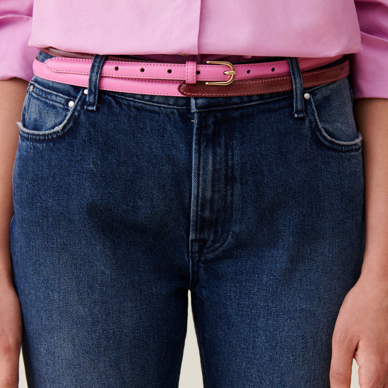 CLAUDIE PIERLOT Slim Buckled Leather Belt