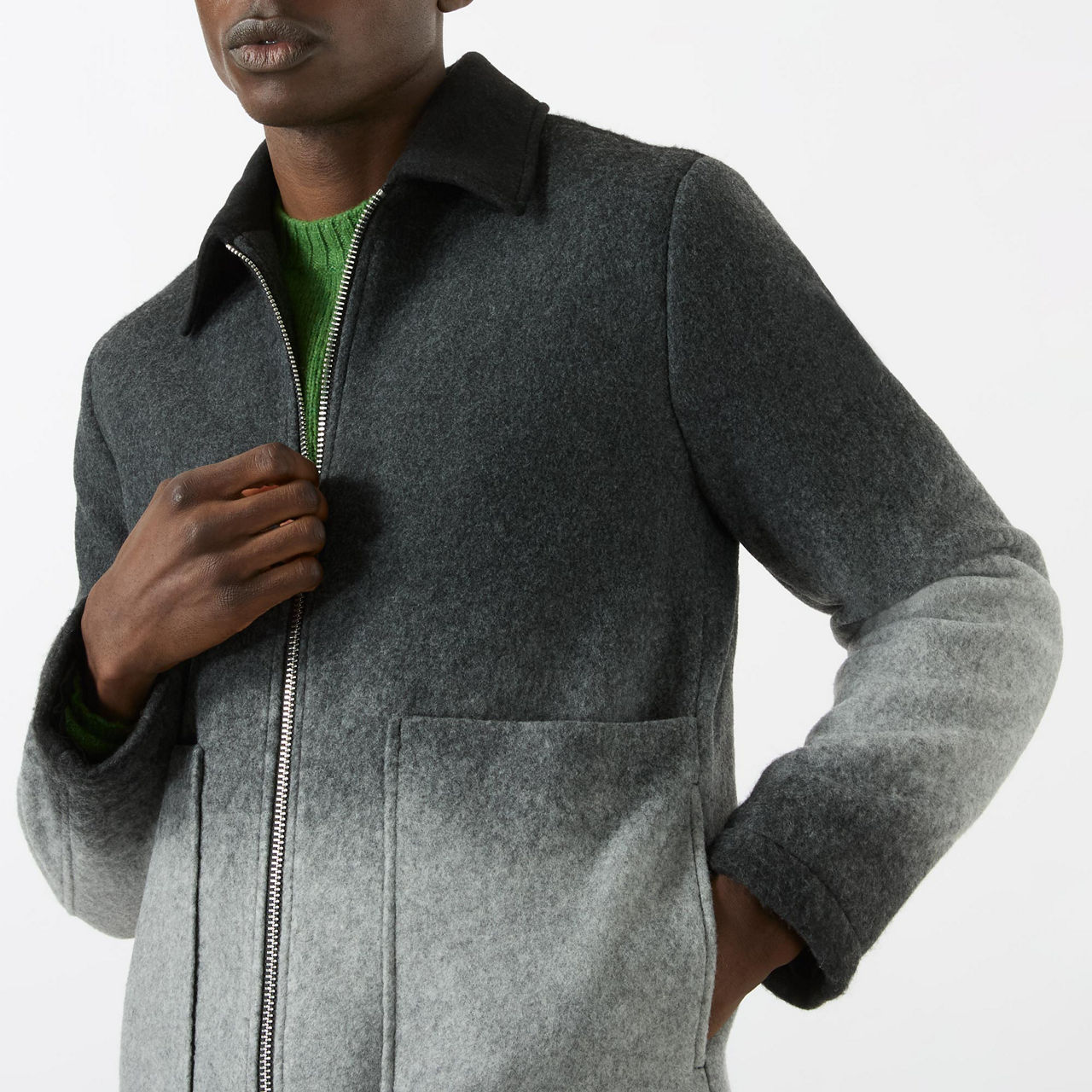 Maje Gael outlet Wool Coat in Grey