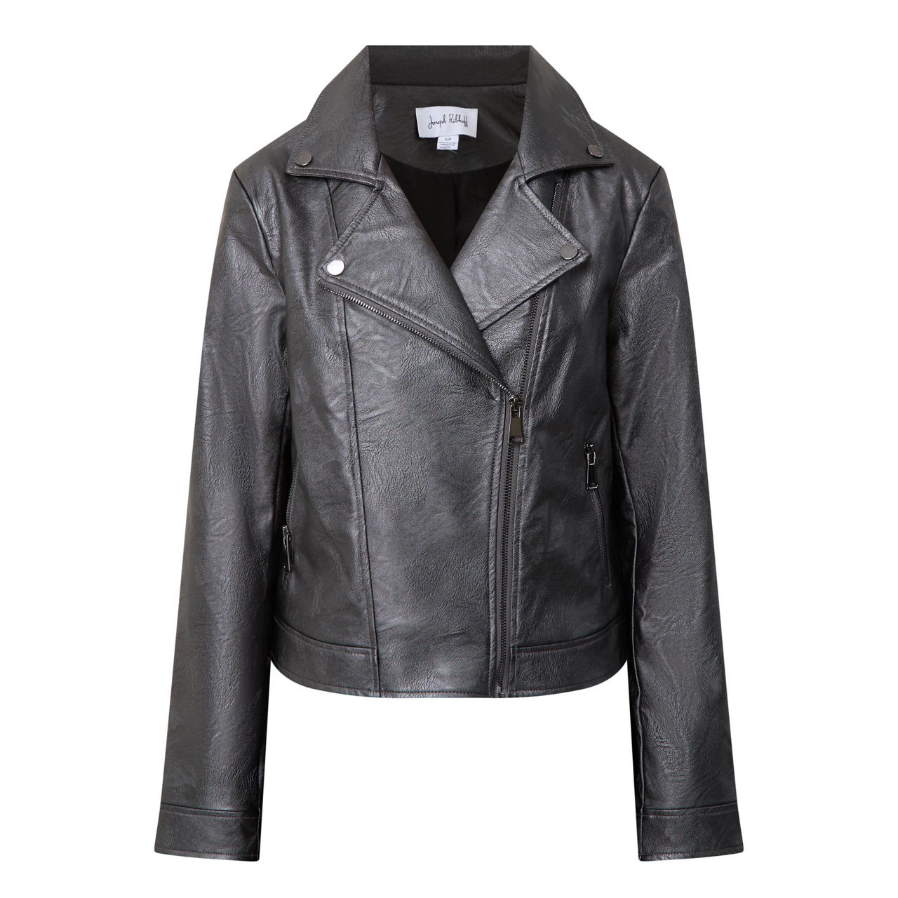 JOSEPH RIBKOFF Zip Through Biker Jacket Gunmetal