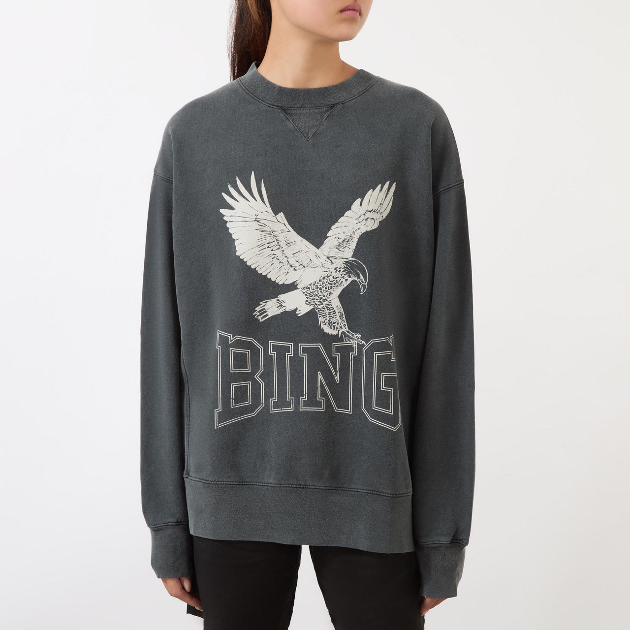 ANINE BING Alto Retro Eagle Sweatshirt Black