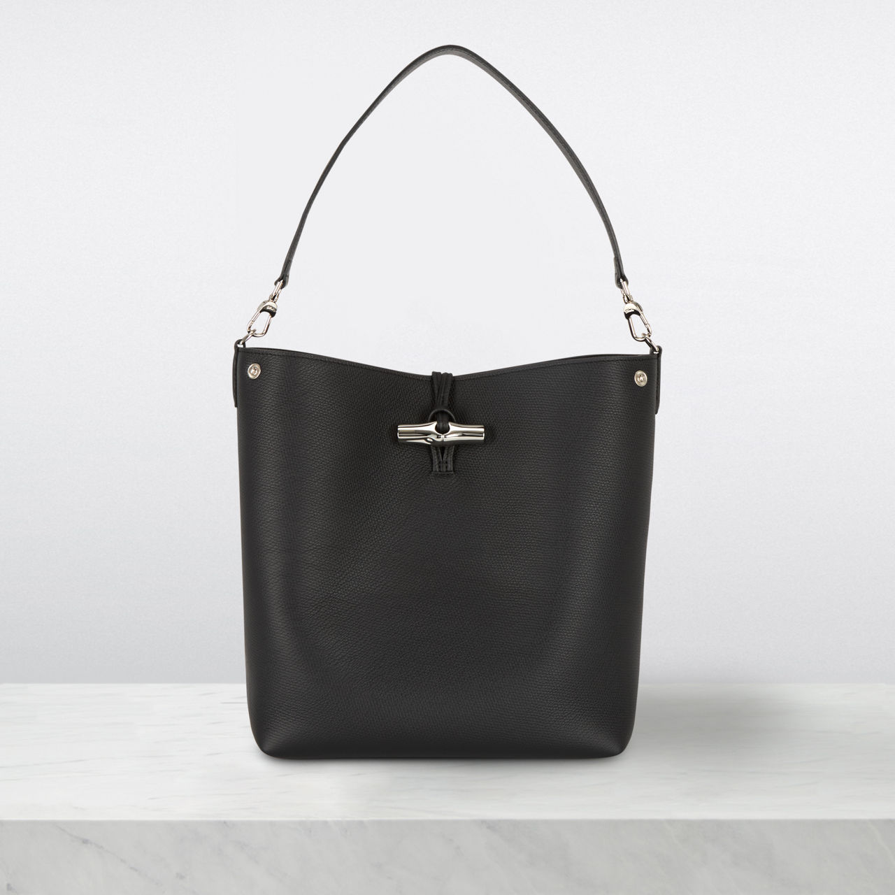 LONGCHAMP The Sustainable Edit Le Roseau Bucket Bag Black