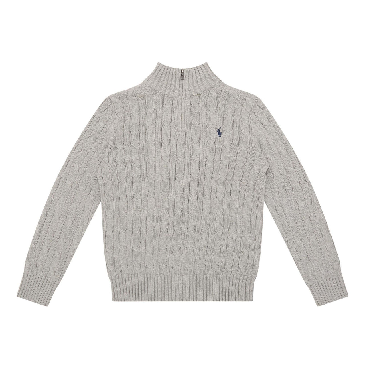 POLO RALPH LAUREN Logo Half Zip Cable Knit Sweater