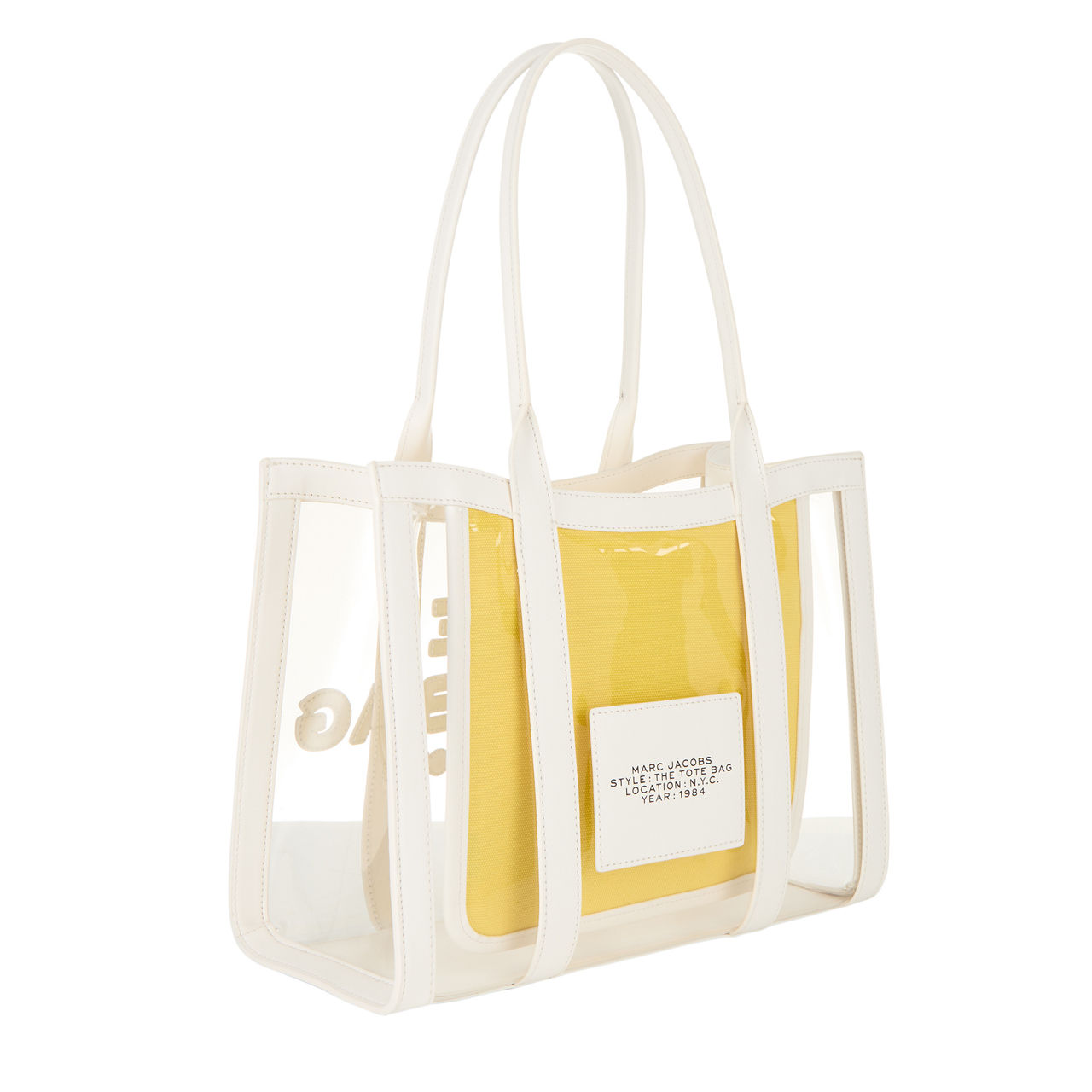 MARC JACOBS The Clear Medium Tote Bag White Yellow