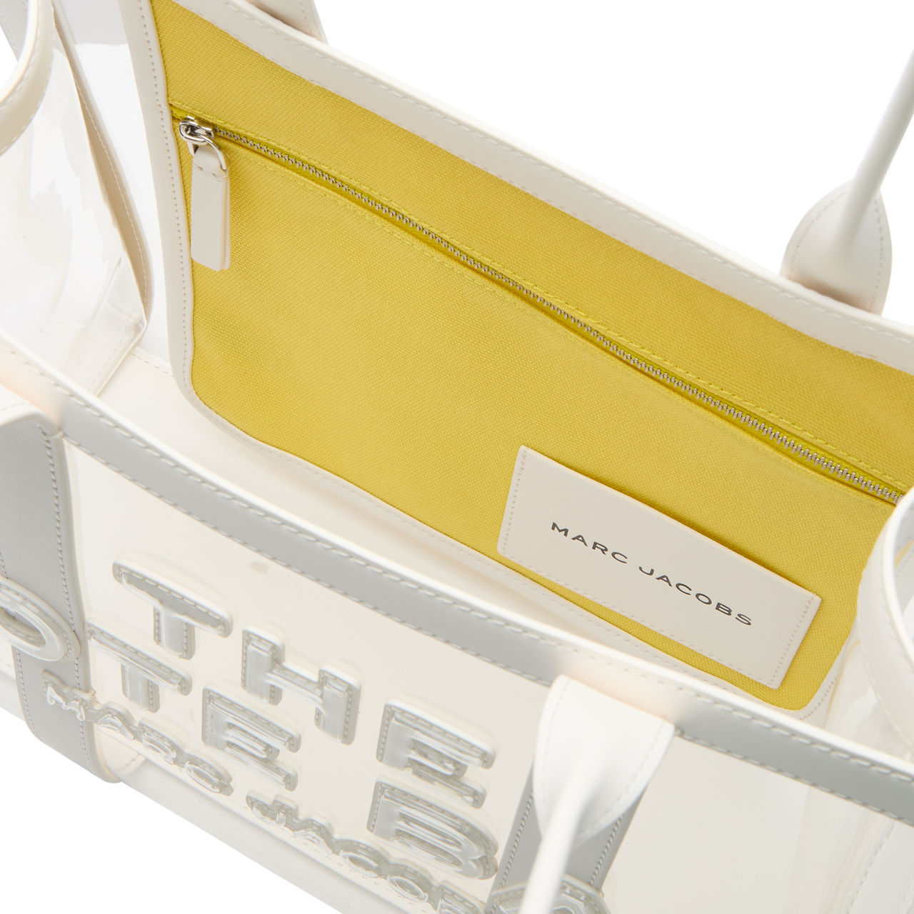 MARC JACOBS The Clear Medium Tote Bag White Yellow