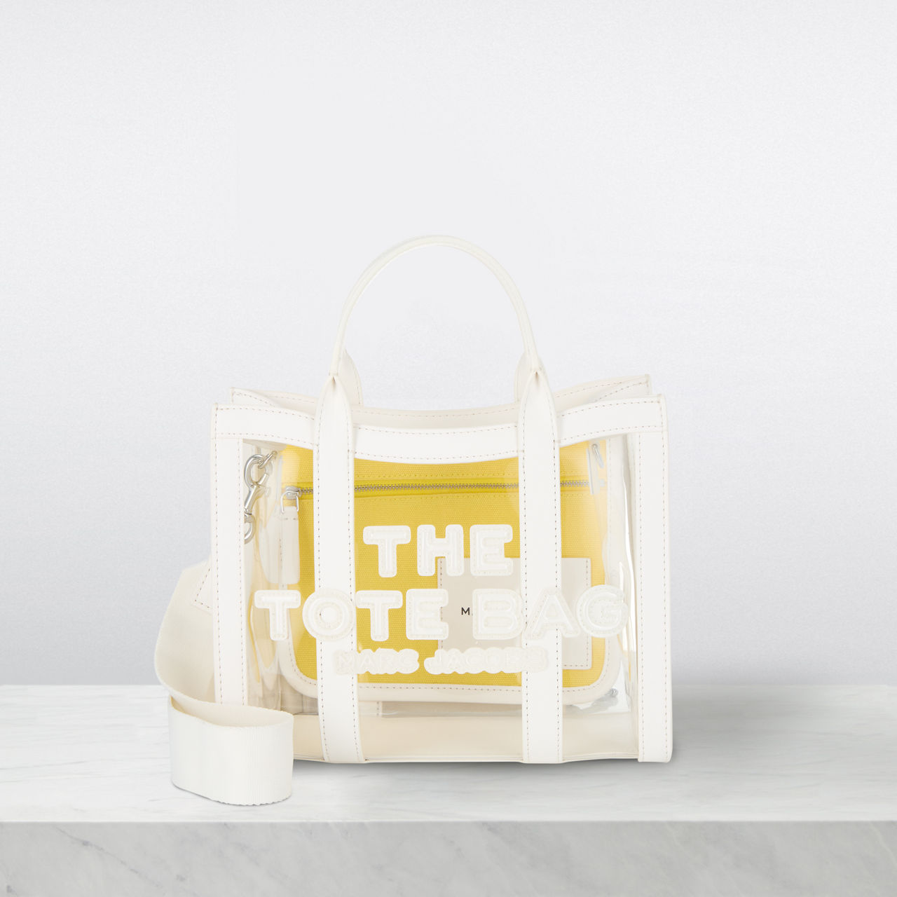 MARC JACOBS The Clear Small Tote Bag White Yellow