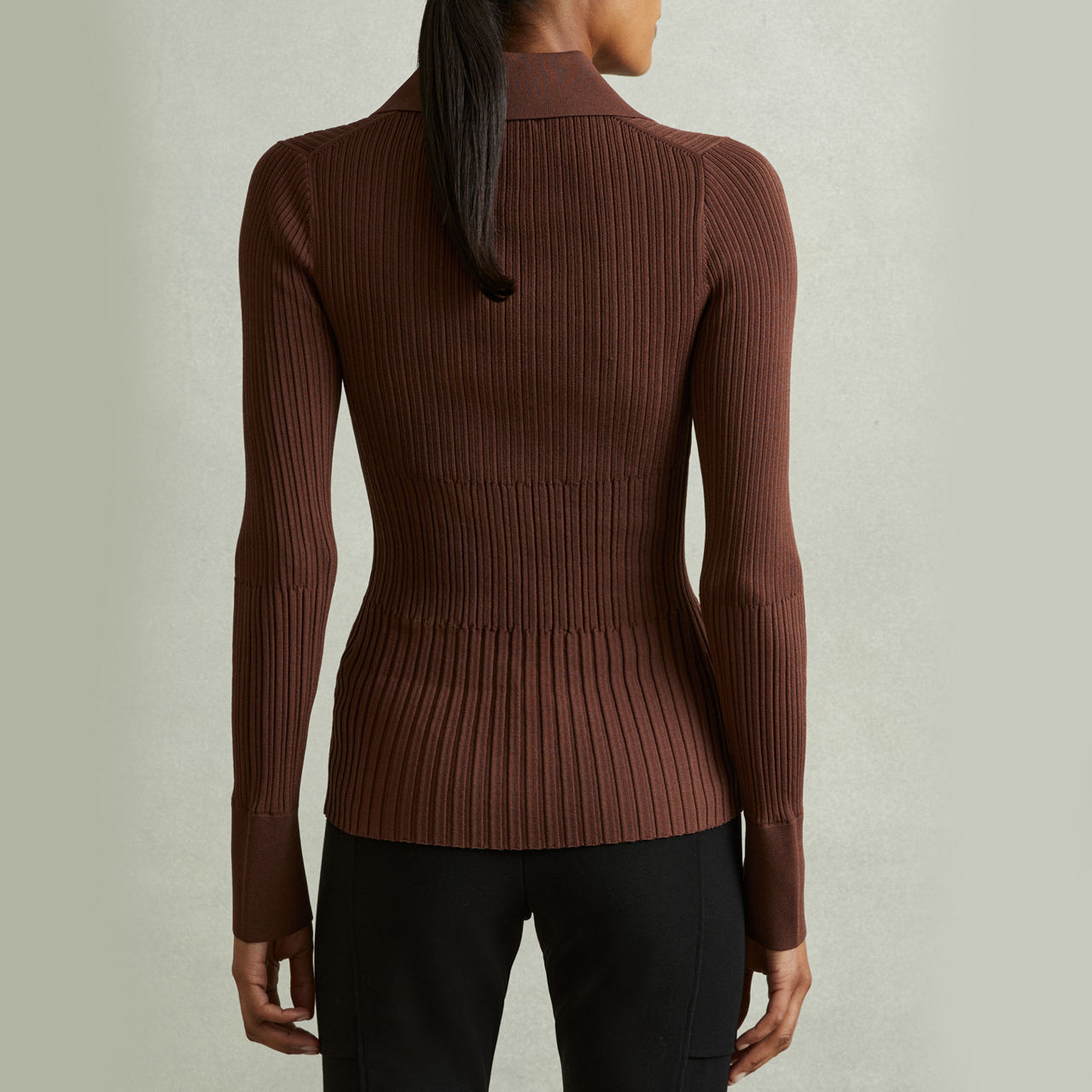 REISS Jenna Ribbed Knit Shirt