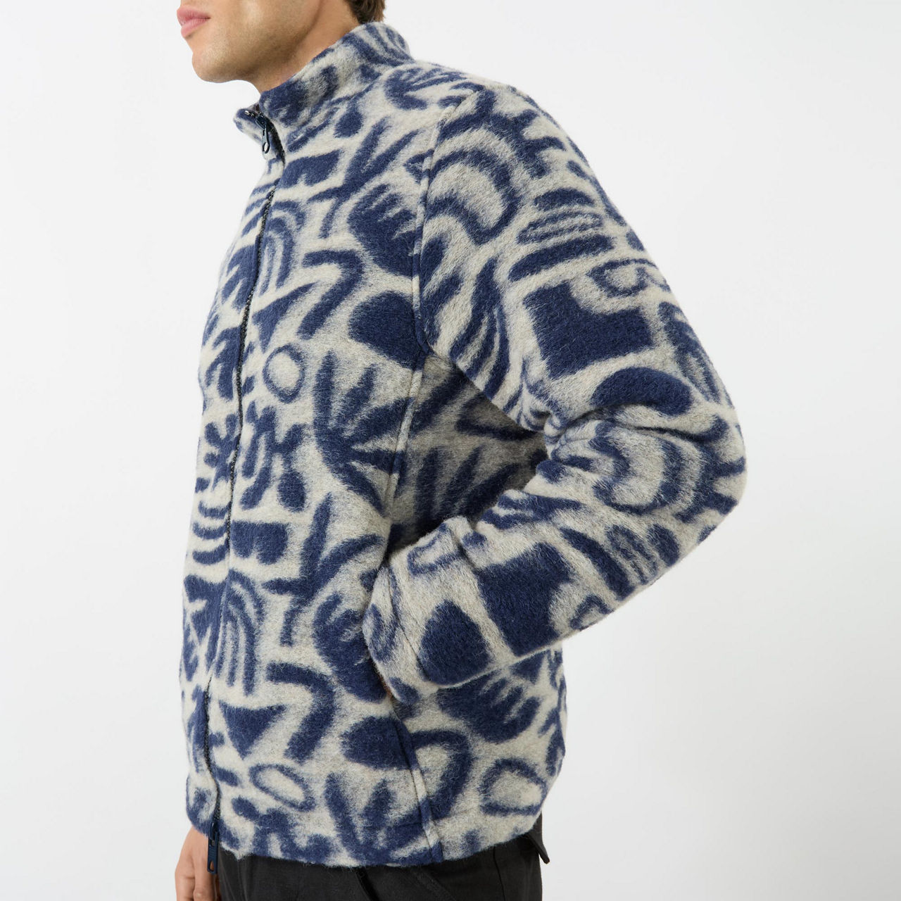 WAX LONDON Cozi Abstract Fleece Jacket