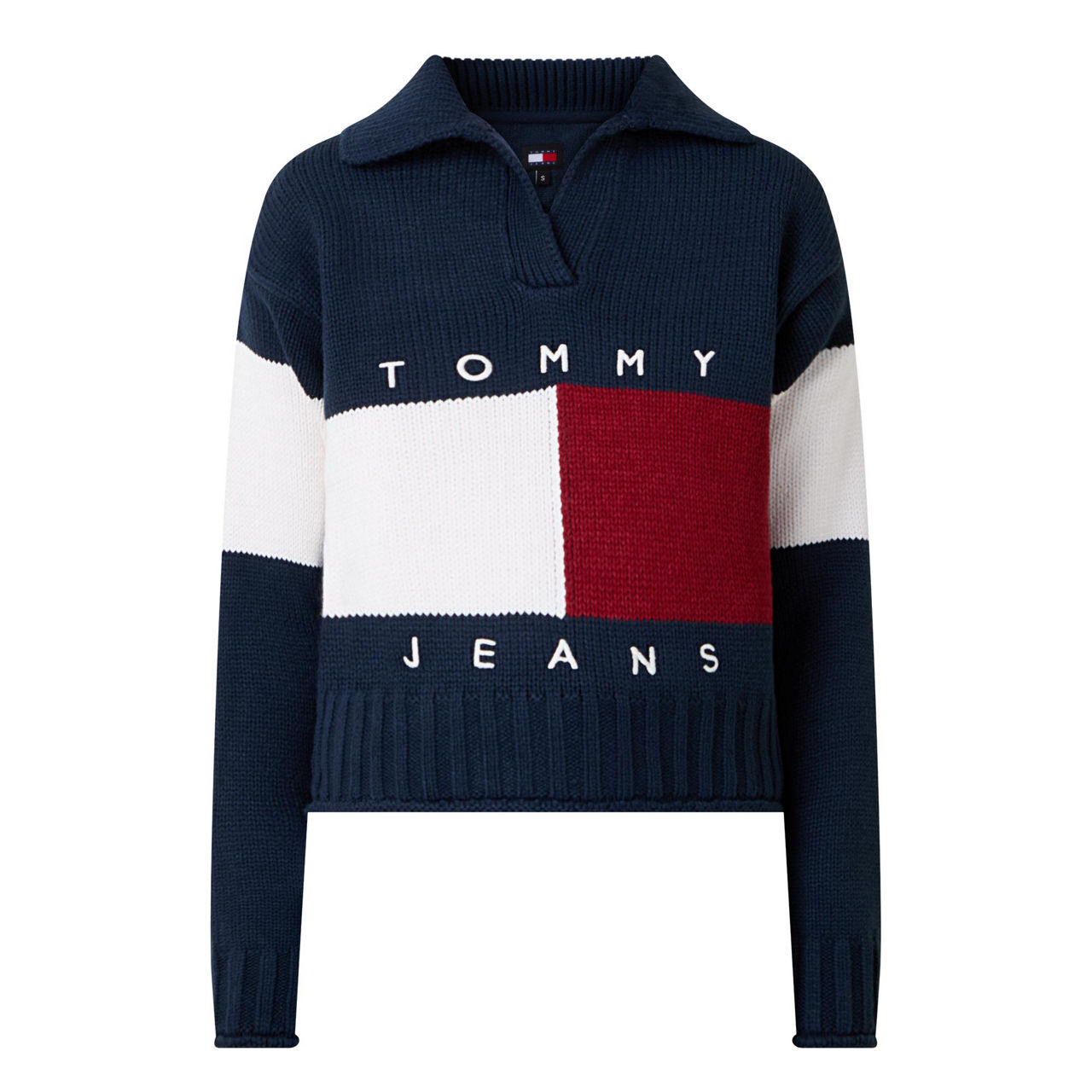 TOMMY JEANS Rugby Collar Logo Sweater