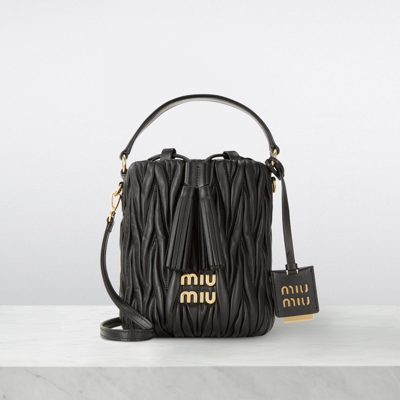 MIU MIU Matelasse Bucket Crossbody Bag