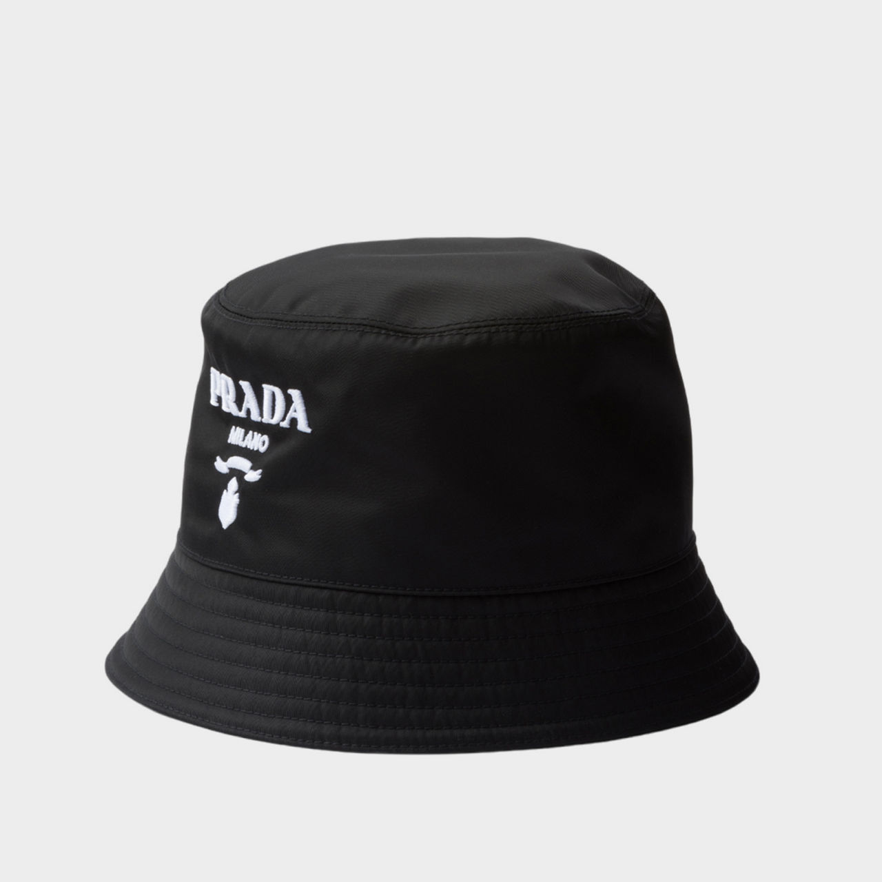 Grey prada bucket hat sale