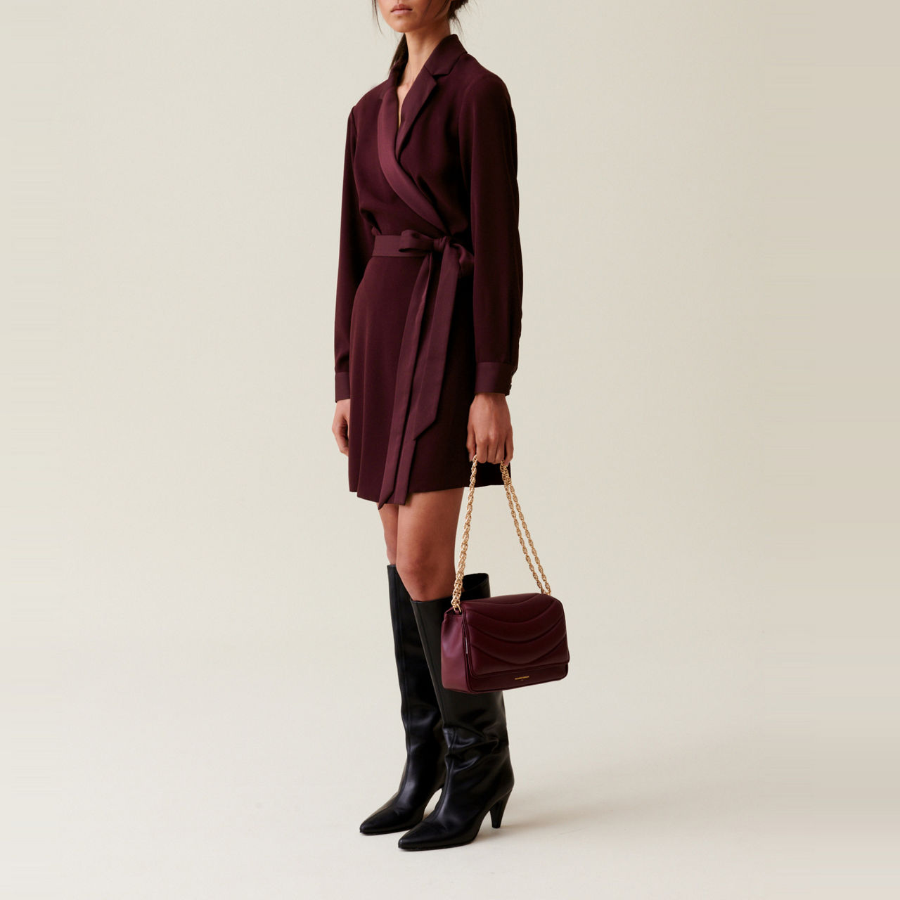 CLAUDIE PIERLOT Belted Mini Wrap Dress