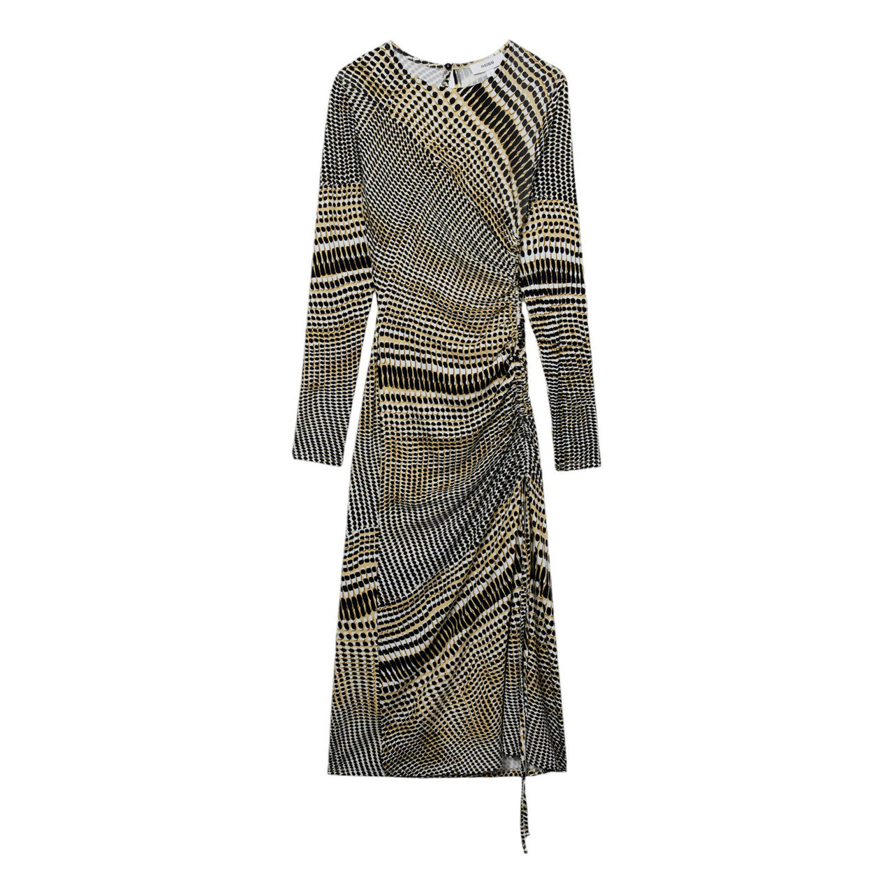 REISS Riyo Printed Ruched Dress