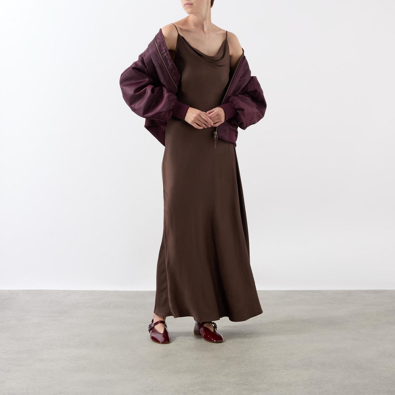 HOLZWEILER Eila Pleat Slip Dress