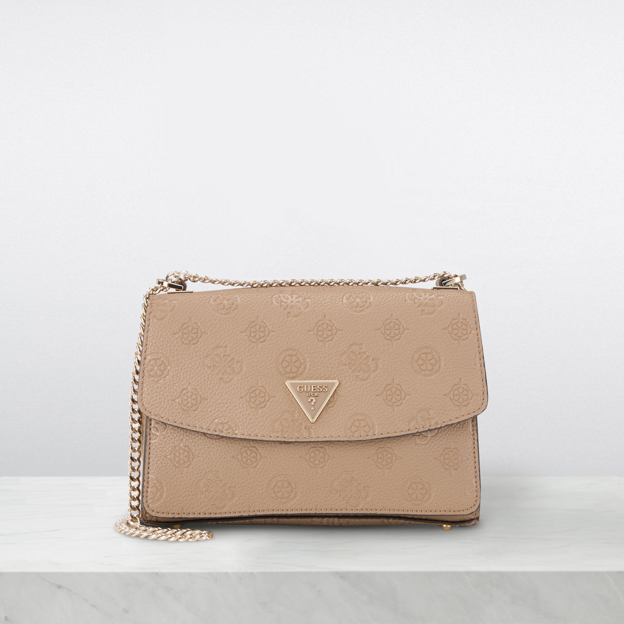 GUESS Cresidia Flap Crossbody Bag Taupe