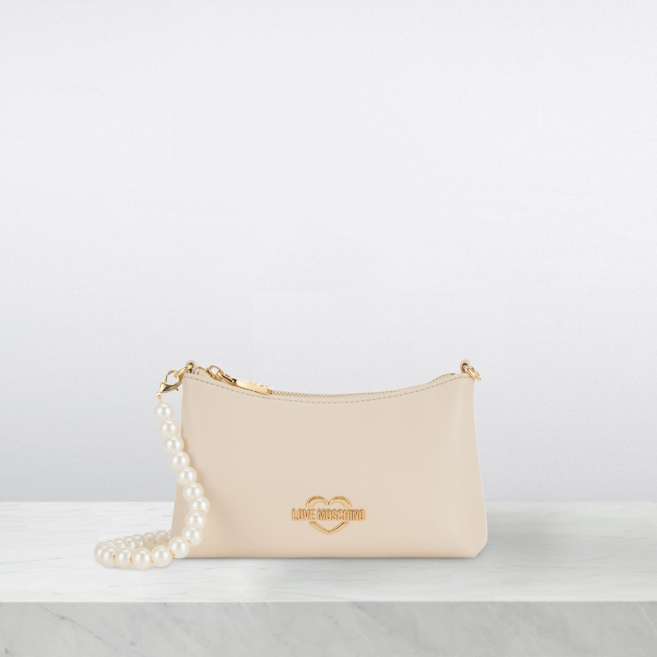 LOVE MOSCHINO Smart Pearl Shoulder Bag Ivory