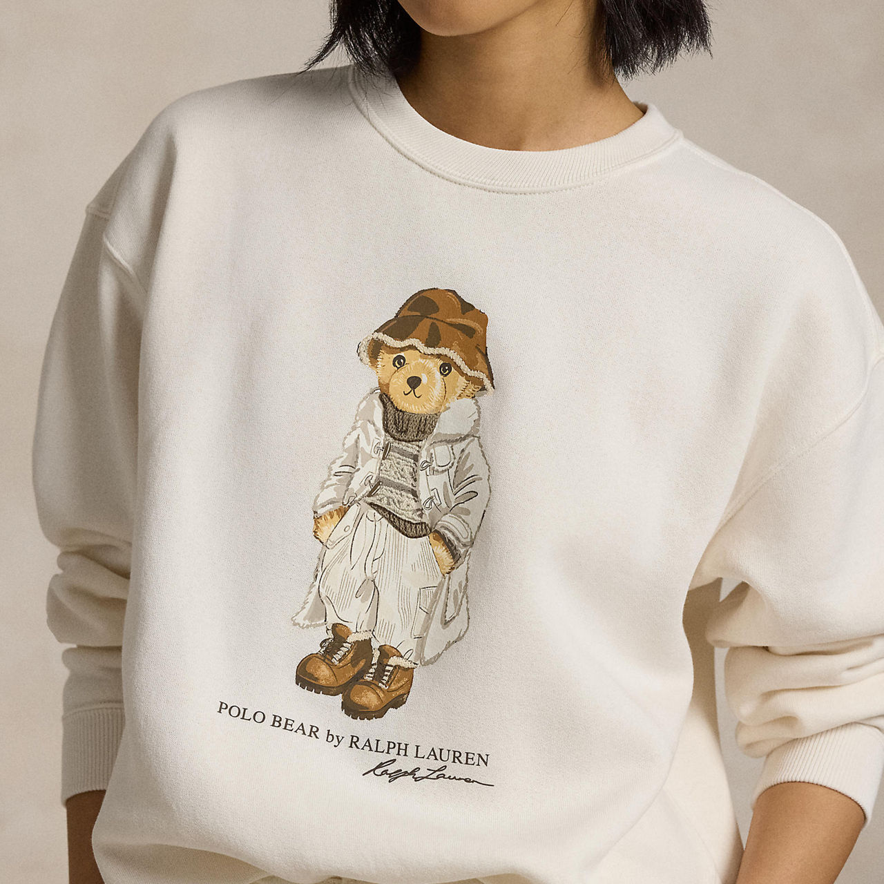 POLO RALPH LAUREN Bear Logo Sweatshirt ANTIQUE CREAM