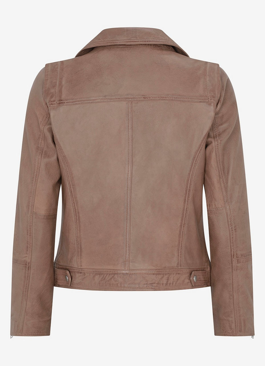 Zip Leather Biker Jacket