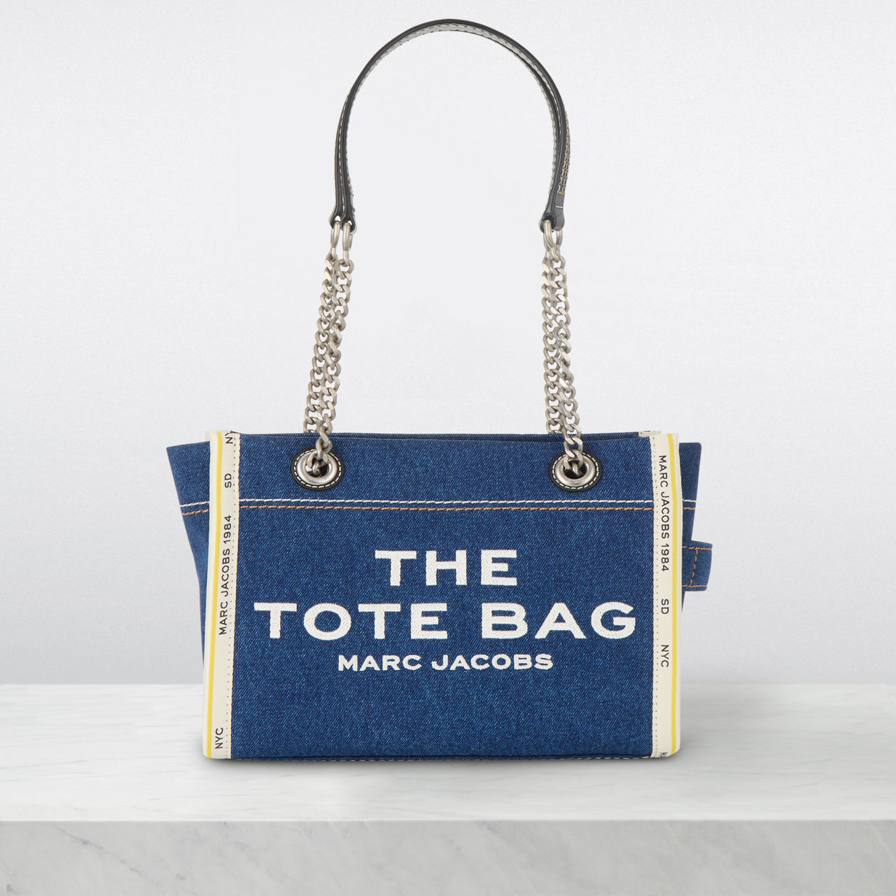 MARC JACOBS The Denim Chain Small Tote Bag Denim