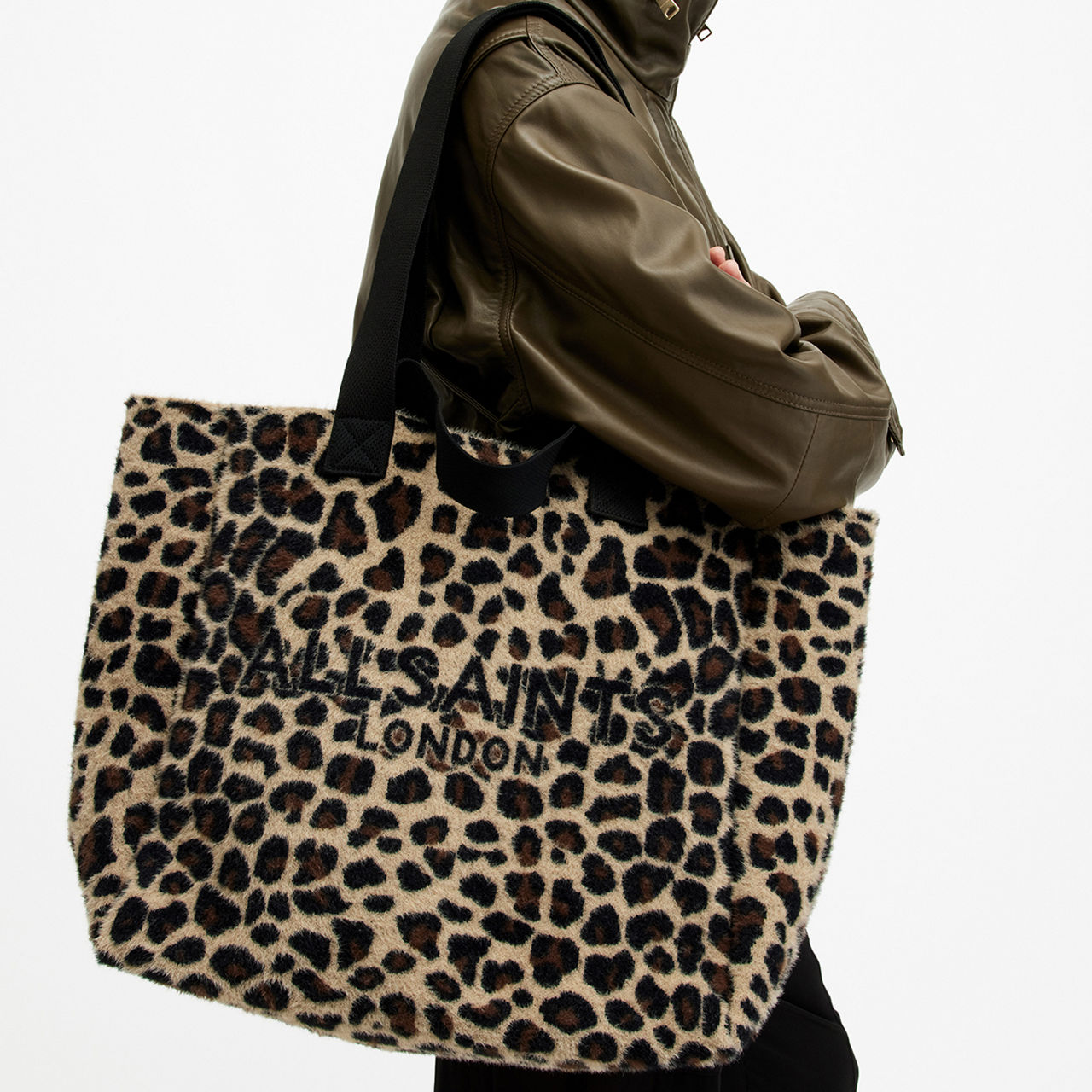 Leopard print fuzzy bag hotsell