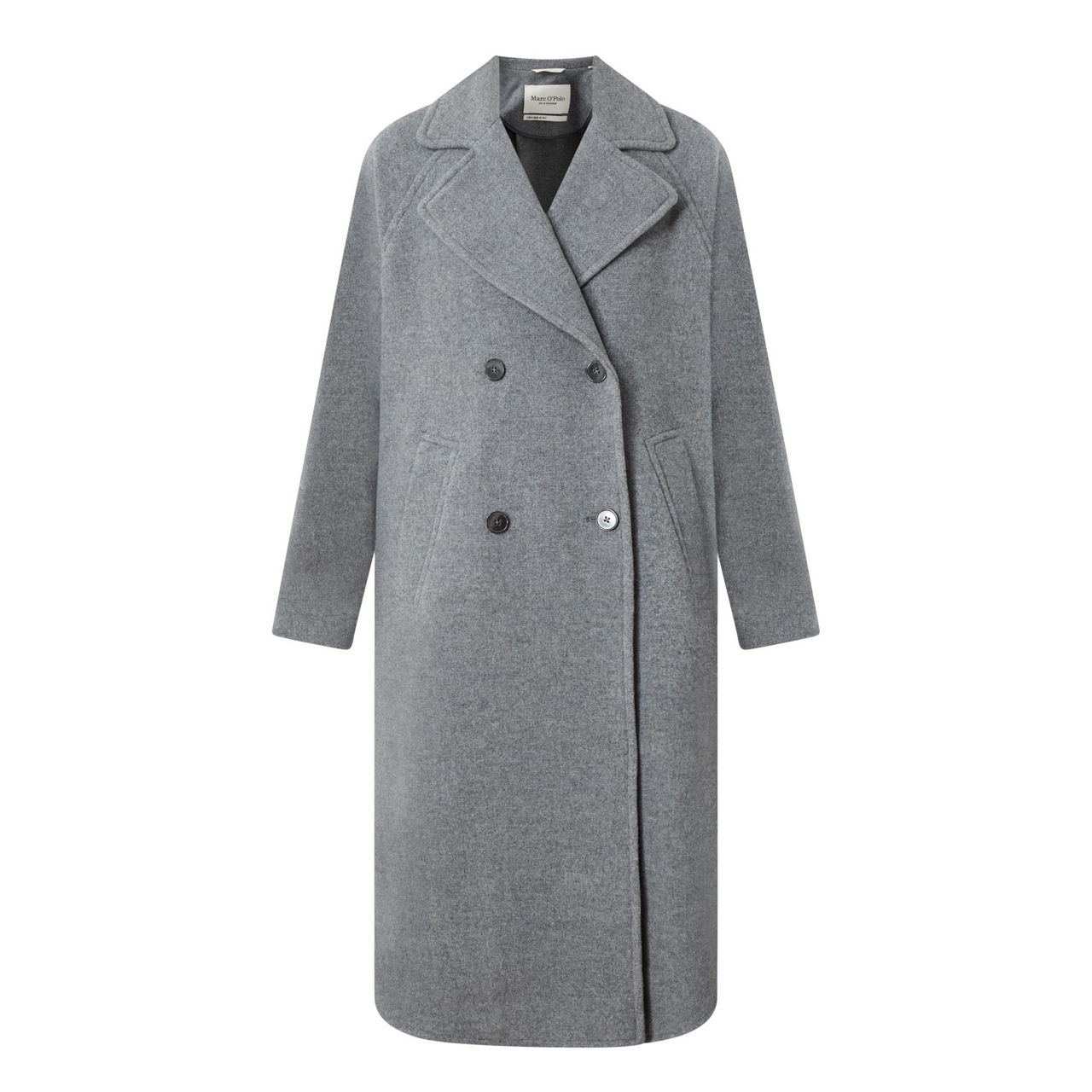 MARC O POLO Double Breasted Cape Coat Medium Stone Melange