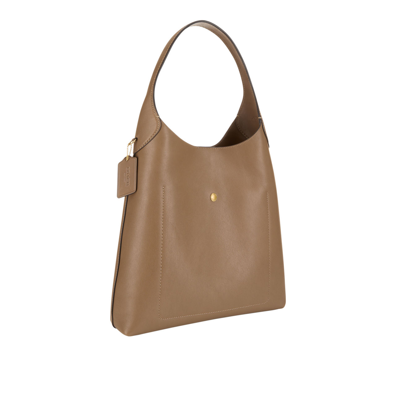 COACH Brooklyn 39 Leather Shoulder Bag Dark Stone