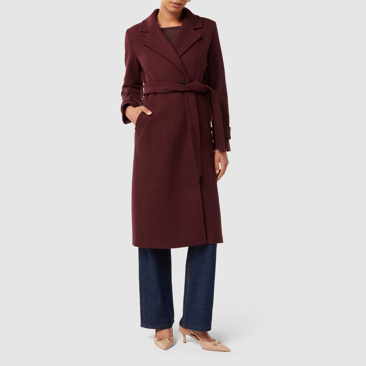 FOREVER NEW Bella Belted Wrap Coat