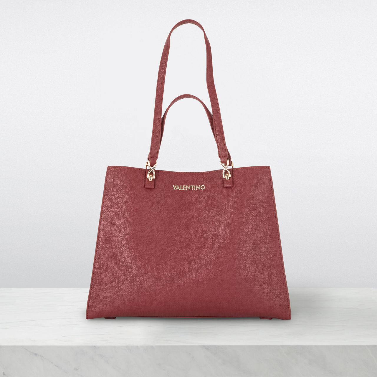 VALENTINO Stereo Re Shopper Tote Bag Dark Red