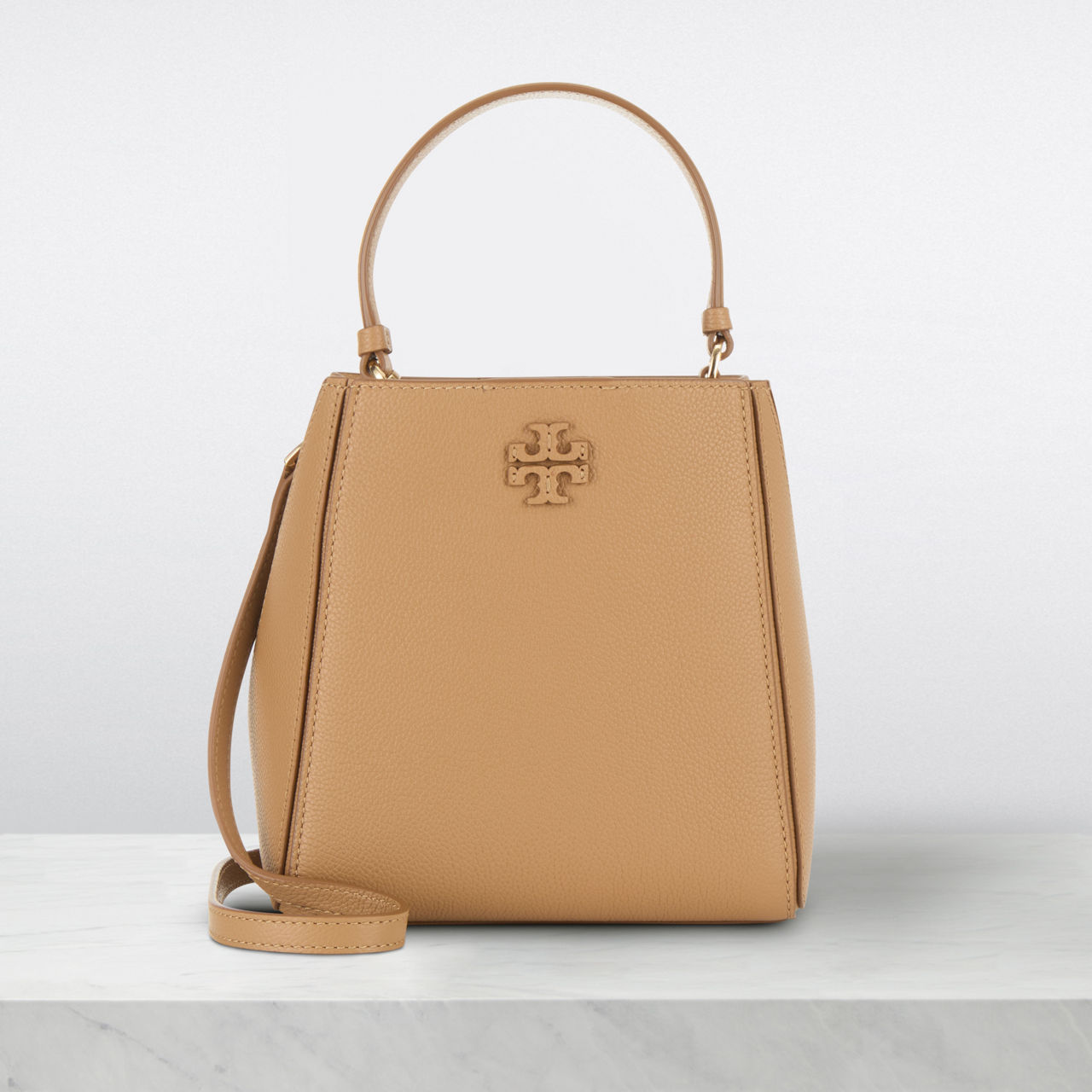 TORY BURCH McGraw Small Bucket Bag Tiramisu