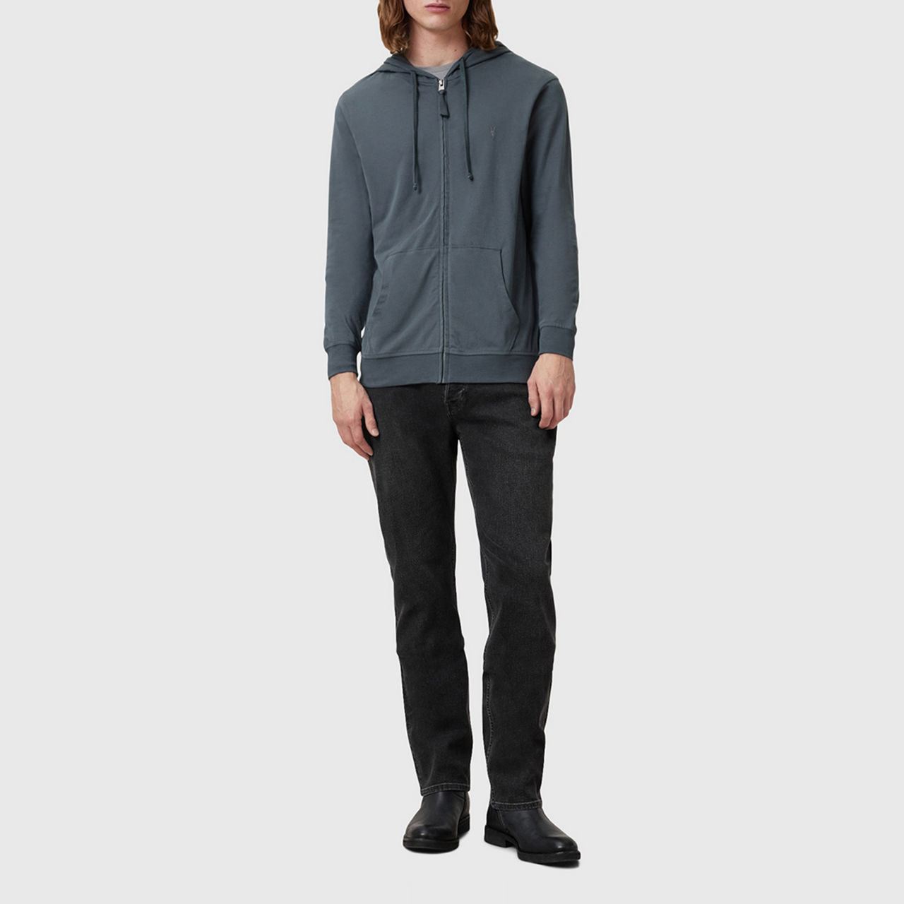 Brace Drawstring Zip-Through Hoodie
