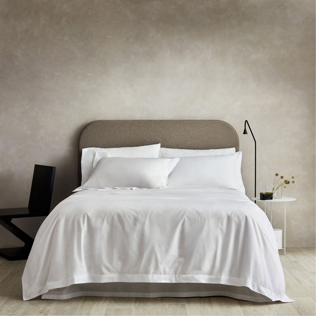 500 TC Cotton Coordinated Bedding Snow - Sheridan - Flat Sheet, Fitted Sheet, Standard Pillowcase Pair
