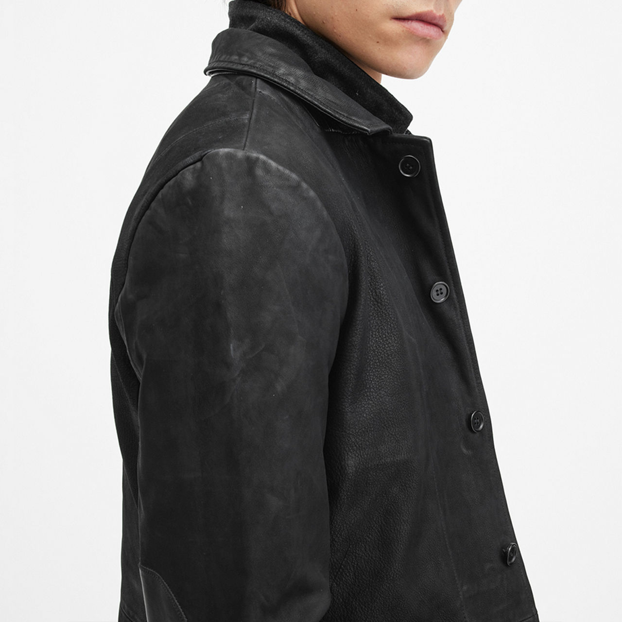 ALLSAINTS Survey Double Layered Leather Jacket