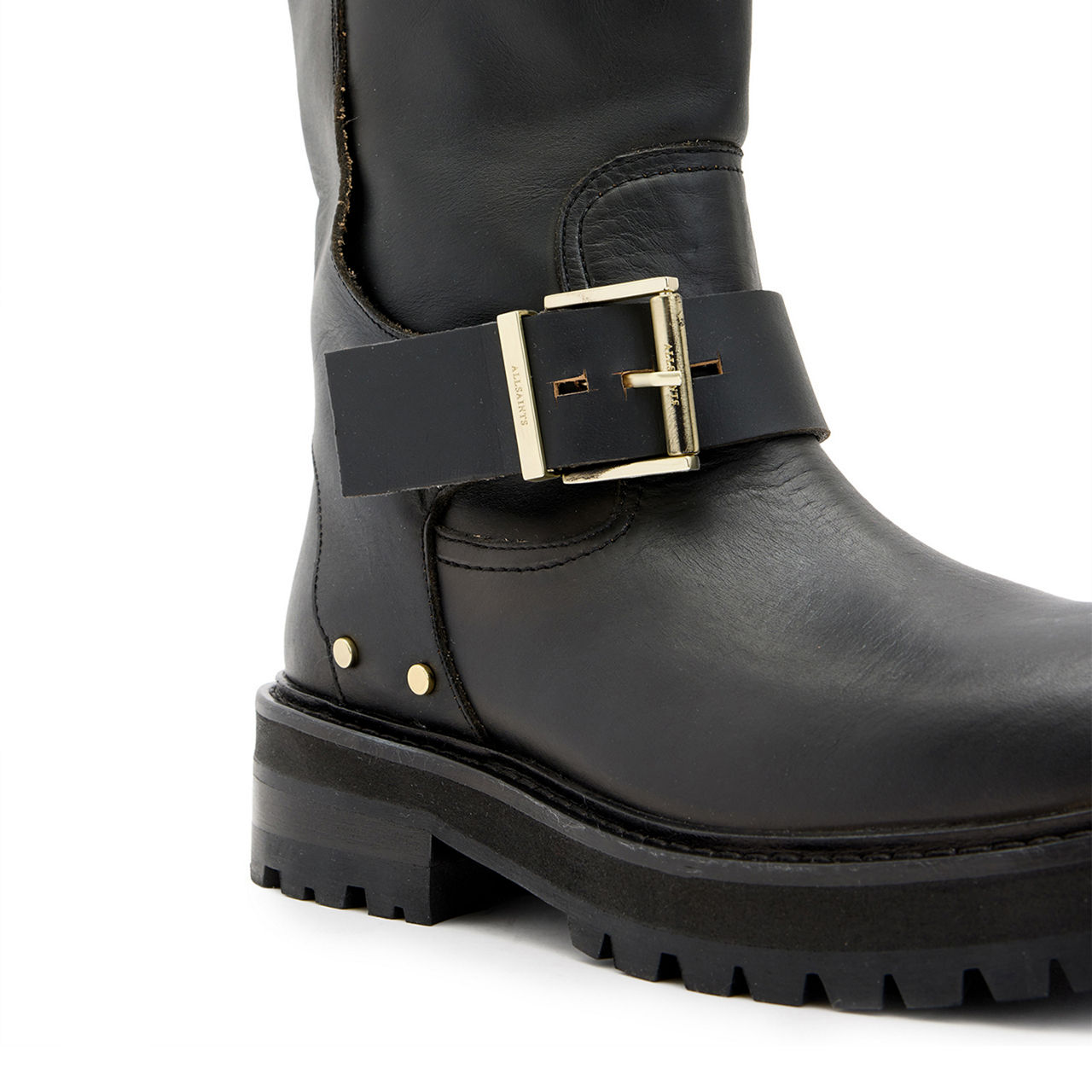 ALLSAINTS Tay Leather Biker Boots BLACKWARM BRA