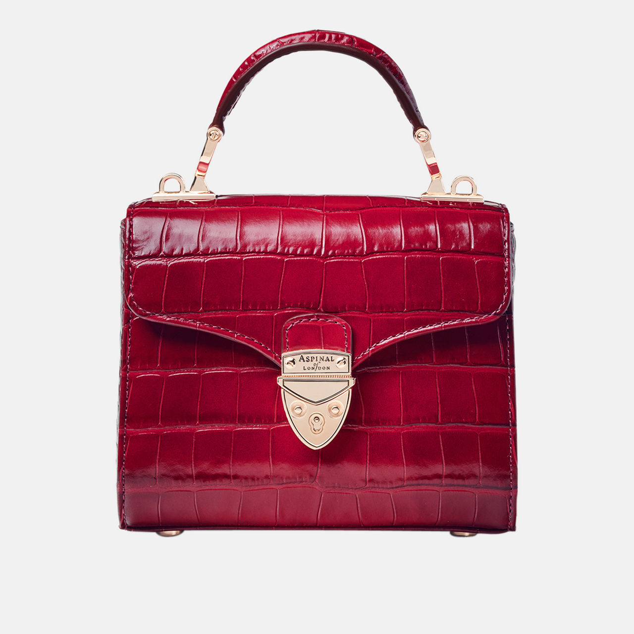 ASPINAL OF LONDON Mayfair Mini Croc Embossed Top Handle Bag