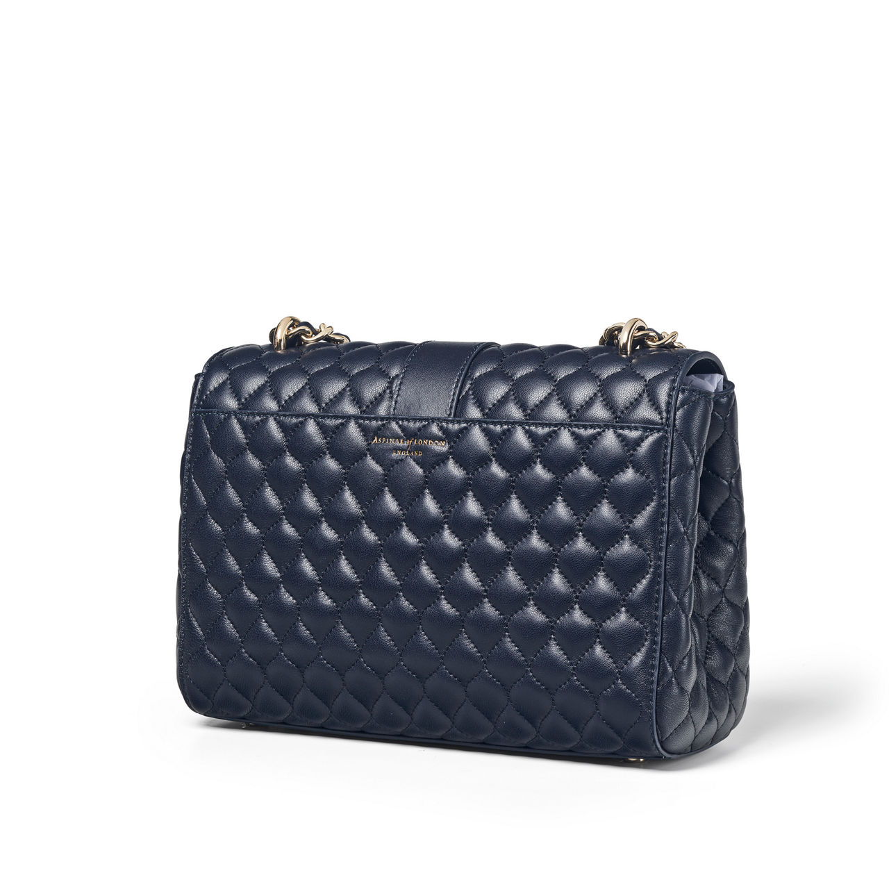 ASPINAL OF LONDON ONLINE EXCLUSIVE Lottie Large Quilted Shoulder Bag Navy