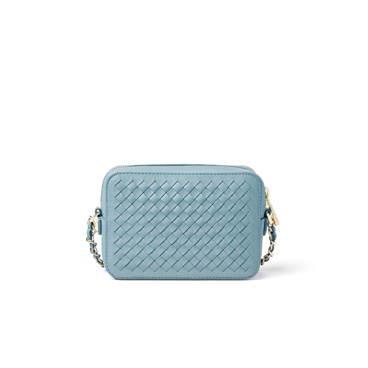 ASPINAL OF LONDON ONLINE EXCLUSIVE Milly Woven Leather Crossbody Bag Cornflower