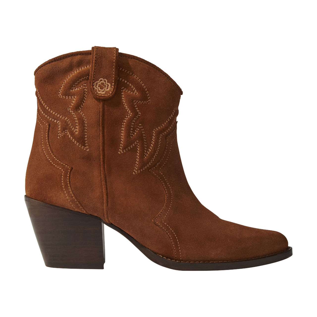 MAJE Suede Cowboy Ankle Boots
