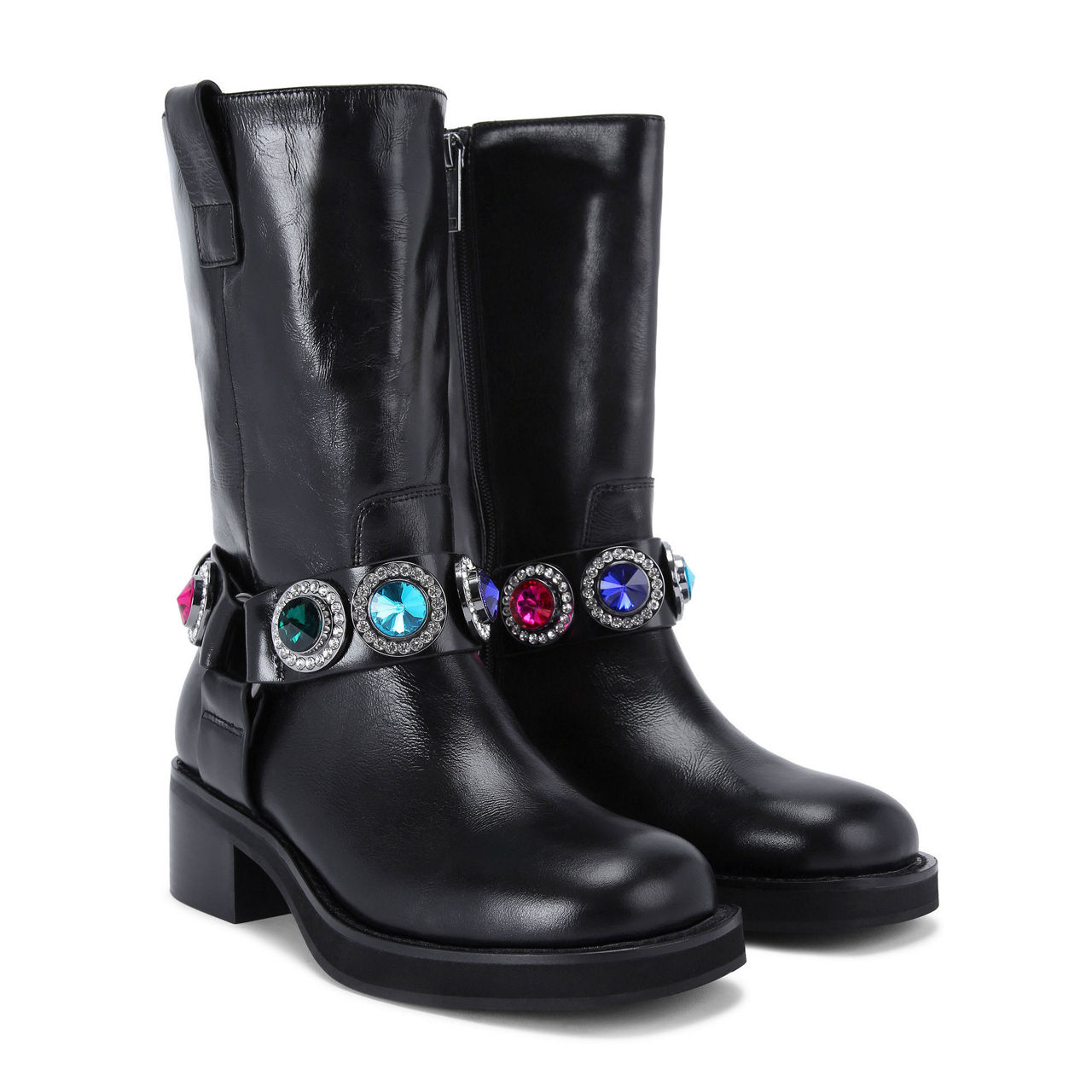 Embellished biker boots online