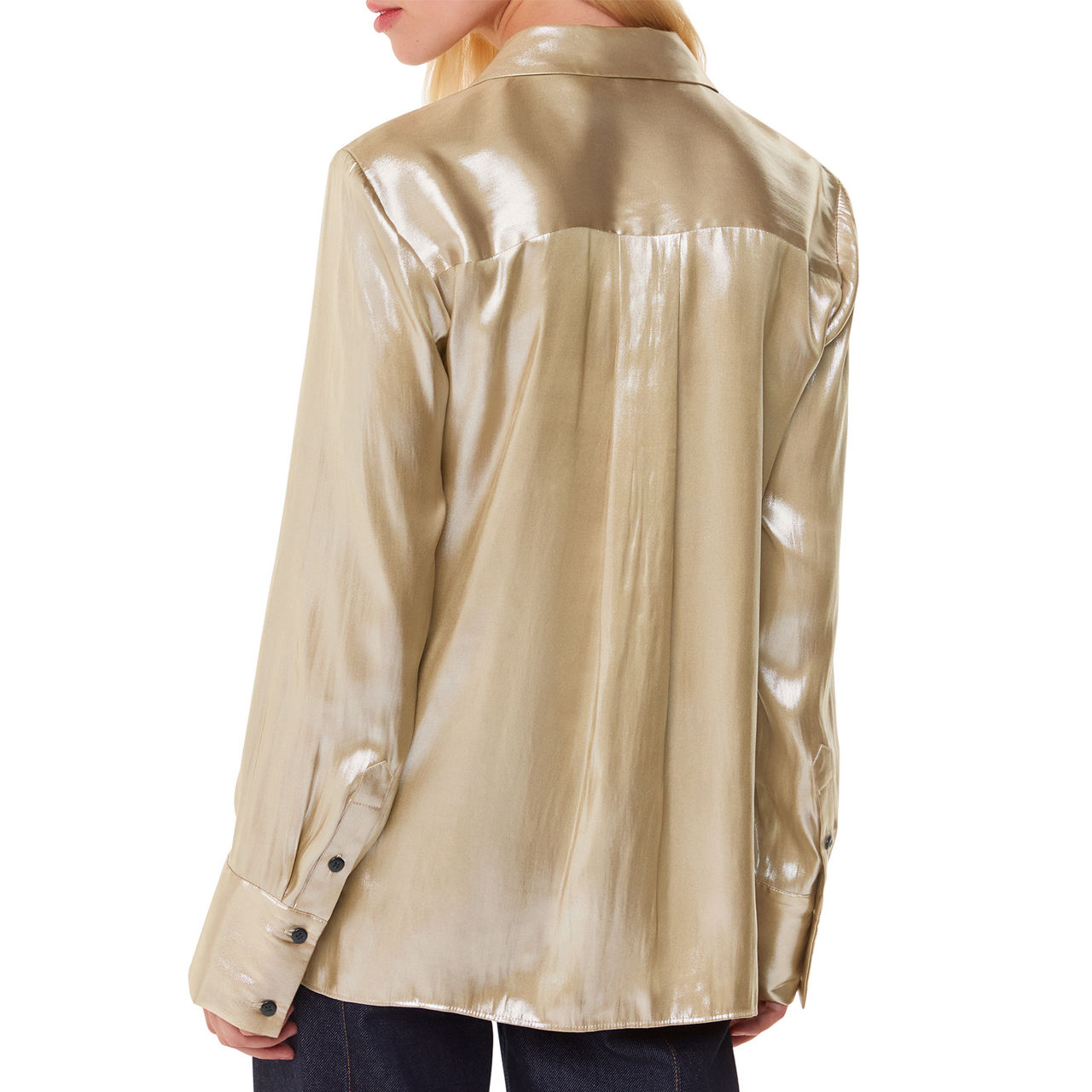 WHISTLES Lucie Metallic Shirt