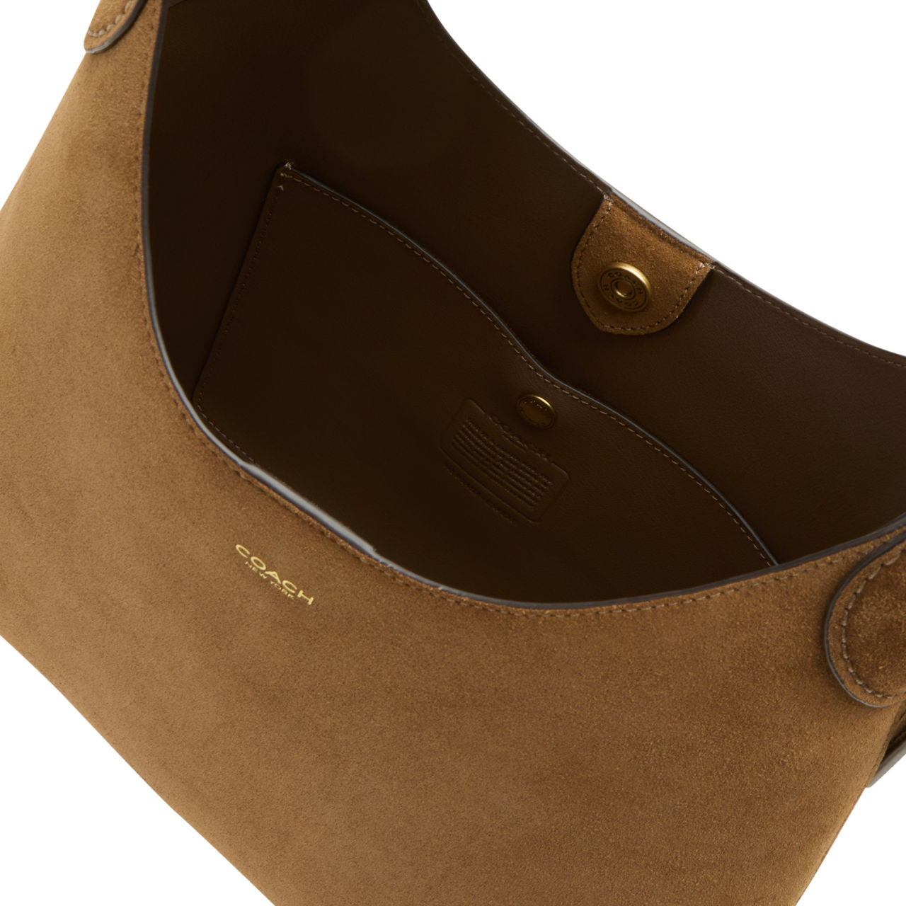 COACH Brooklyn 39 Suede Shoulder Bag Tan