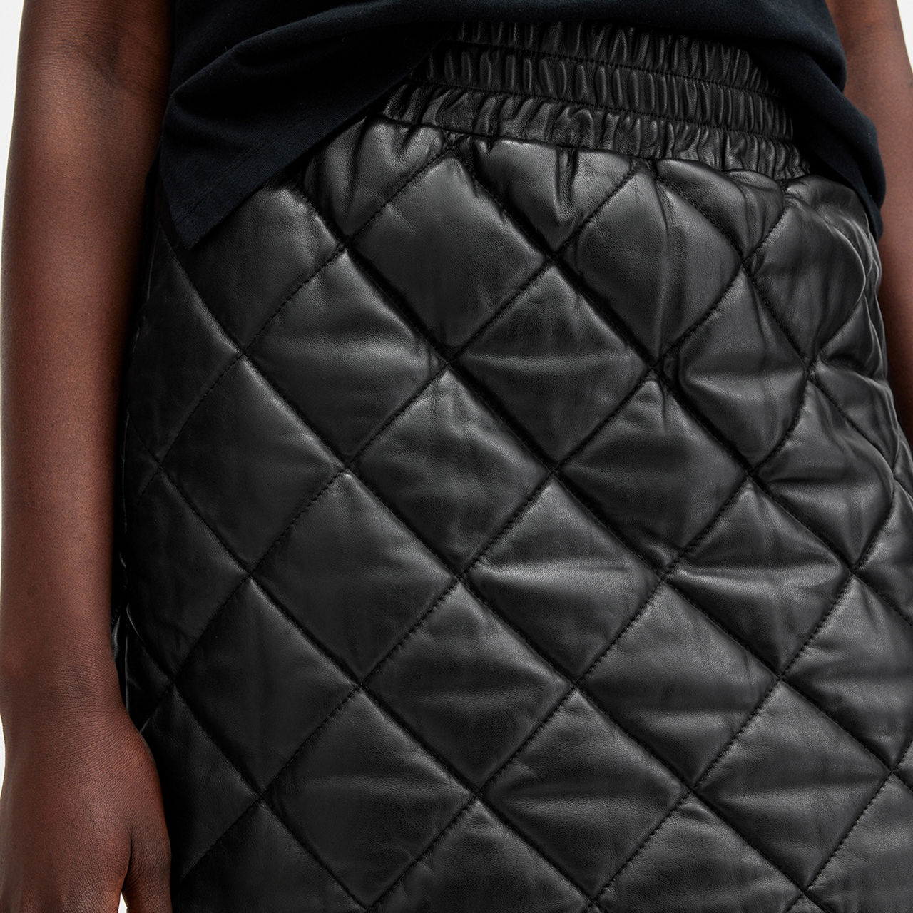 ALLSAINTS Ottie Quilted Leather Skirt