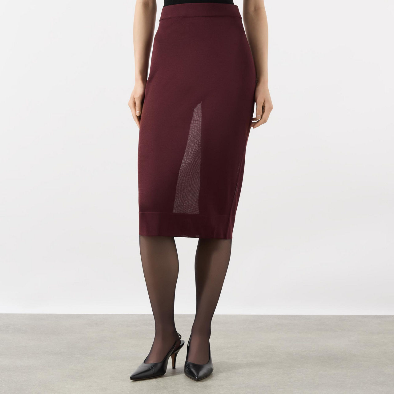 SAINT LAURENT FineKnit Pencil Skirt