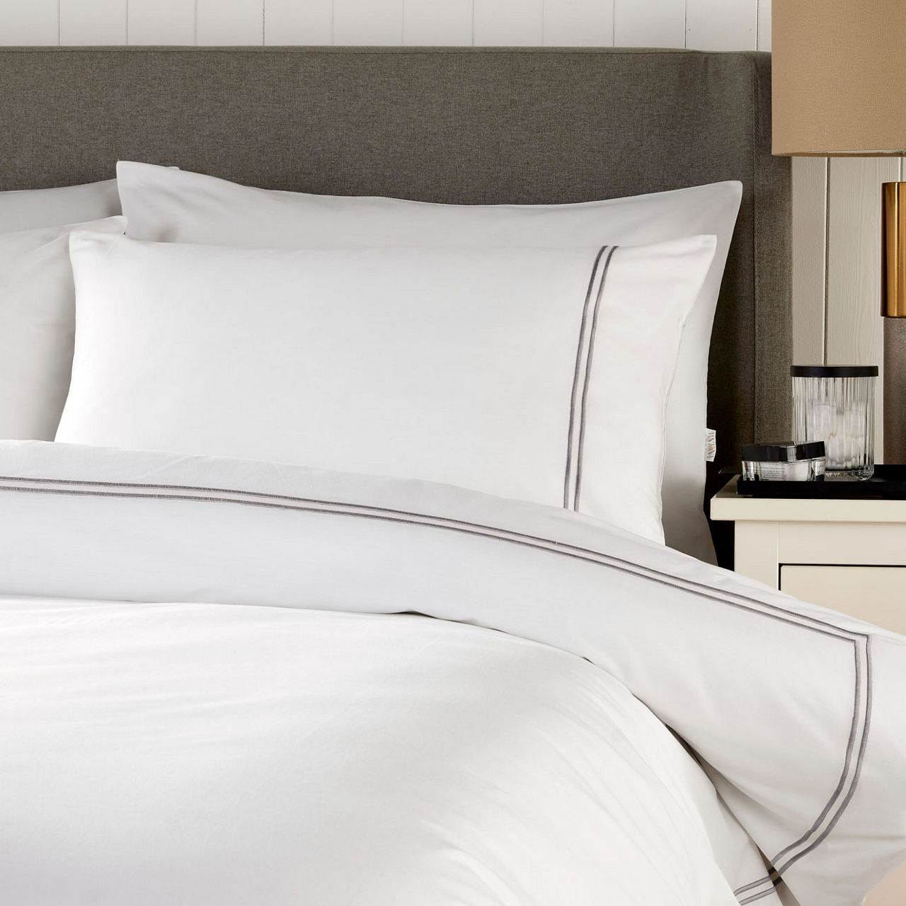Beretta Double Stitch Duvet Set Charcoal